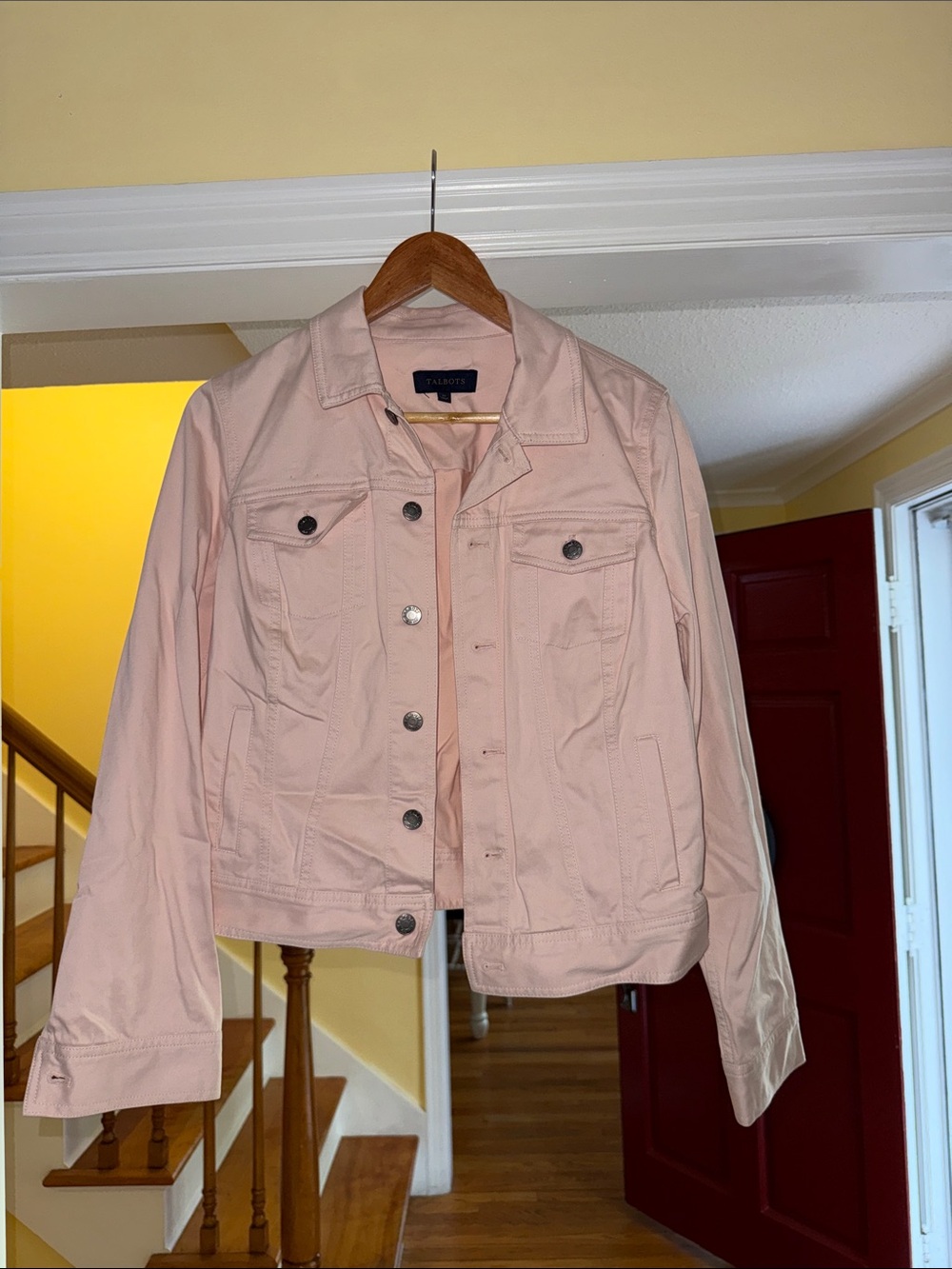 Talbots Light Blush Pink Cotton Jean Jacket